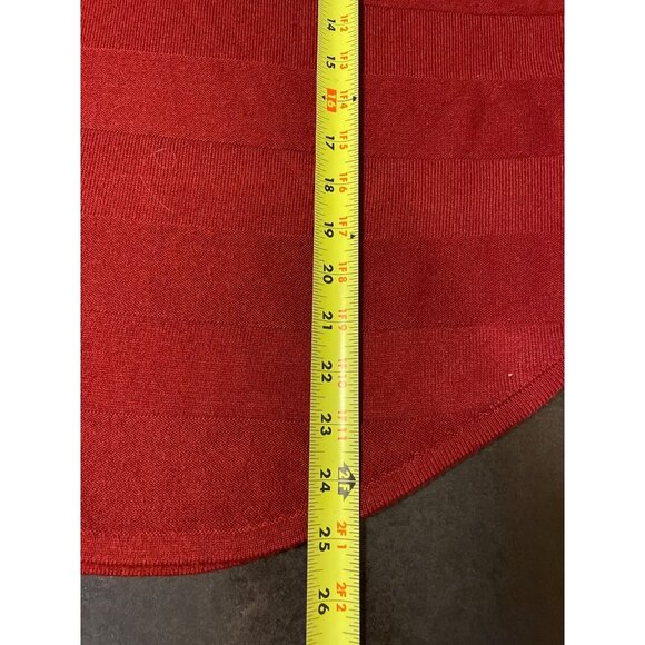 Design History Red Round Neck 3/4 Sleeve Round Hem Sweater Sz XL - Picture 8 of 8